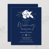 Elegante Navy Blue White Gold Hochzeit (Vorne/Hinten)