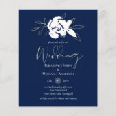Elegante Navy Blue White Gold Hochzeit (Vorderseite)