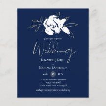 Elegante Navy Blue White Gold Hochzeit
