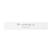 Elegante Navy Blue & White Simple Wedding Einladungsbanderole (Flach)