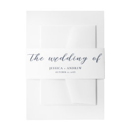 Elegante Navy Blue & White Simple Wedding Einladungsbanderole
