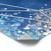 Elegante Navy Blue Winter Quinceñera Begrüßungszei Poster (Ecke)