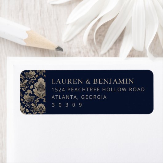 Elegante Navy-Blumen-Randverzierung (Insitu)