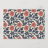Elegante Navy Blumenrand Begleitkarte (Rückseite)