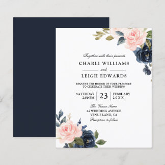 Elegante Navy Blush Hochzeit auf einer preiswerten