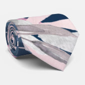 Elegante Navy Blush Wedding Neck Krawatte (Gerollt)