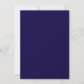 Elegante Navy-Botanik-Rand-Hochzeit Save The Date (Rückseite)