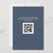 Elegante Navy Burgundy Floral All in One Wedding Einladung (Rückseite)