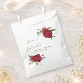 Elegante Navy Burgundy Floral Wedding Geschenktütchen (Ausgeschnitten)