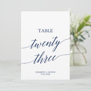 Elegante Navy Calligrafy Table 23 Tischnummer