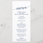 Elegante Navy Calligraphy Wedding Dinner Menu Card Menükarte (Vorderseite)