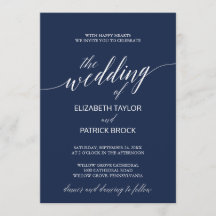 Elegante Navy Calligraphy Wedding