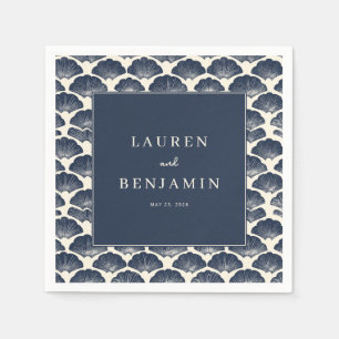 Elegante Navy-Fächer-Bewegungen Serviette