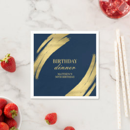 Elegante Navy Geburtstag Abendessen Gold Foil Pape Serviette