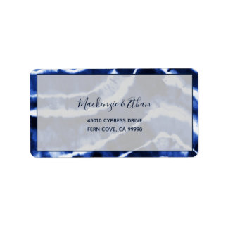 Elegante Navy Gefärbte Krawatte Wedding RSVP Rücks Adressaufkleber