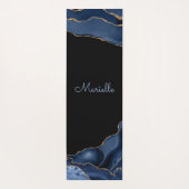 Elegante Navy Gold Agate Geode Personalisiert Yogamatte (Rückseite)