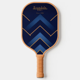 Elegante Navy Gold Chevron Personalisiert Pickleball Schläger