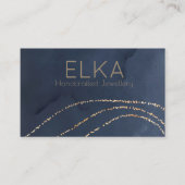 Elegante Navy&Gold Dots Designer Business Card Visitenkarte (Vorderseite)