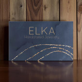 Elegante Navy&Gold Dots Designer Business Card Visitenkarte