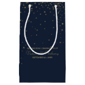 Elegante Navy & Gold Falling Stars Gastgeschenk Ho Kleine Geschenktüte (Vorderseite)