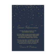 Elegante Navy & Gold Falling Stars - Hochzeitsdeta