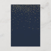 Elegante Navy & Gold Falling Stars - Hochzeitsdeta Begleitkarte (Rückseite)