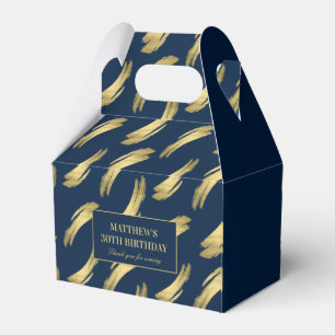 Elegante Navy Gold Geburtstag Gunst Boxen Geschenkschachtel