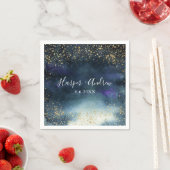 Elegante Navy Gold Glitzer Hochzeit Serviette (Beispiel)