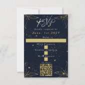 Elegante Navy Gold Graduation Party RSVP Karte (Rückseite)