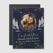 Elegante Navy Gold Gratulation Abschluss Magnet (Vorne/Hinten)