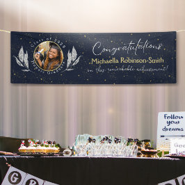 Elegante Navy Gold Herzlichen Glückwunsch Graduati Banner