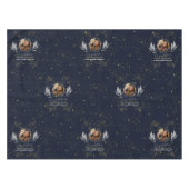 Elegante Navy Gold Herzlichen Glückwunsch Graduati Tischdecke (Vorderseite (Horizontal))