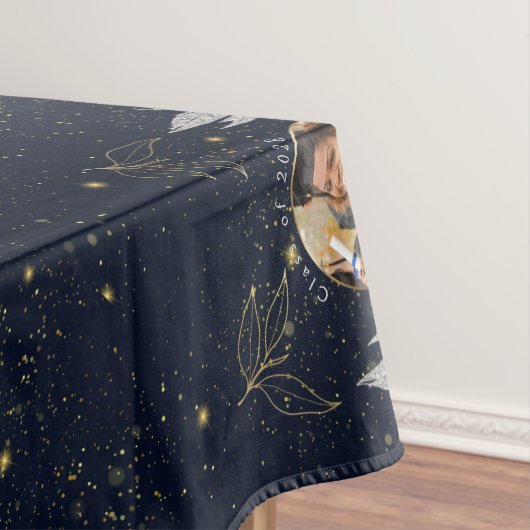 Elegante Navy Gold Herzlichen Glückwunsch Graduati Tischdecke (Beispiel)