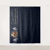 Elegante Navy Gold Herzlichen Glückwunsch Graduati Wandteppich (Vorderseite)