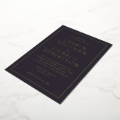 Elegante Navy-Gold-Hochzeits-Einladung Folieneinladung (Gedreht)