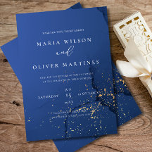 Elegante Navy-Gold-Hochzeits-Einladung, Minimalist
