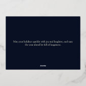 Elegante Navy-Grün Karo Frohe Feiertage (Rückseite)