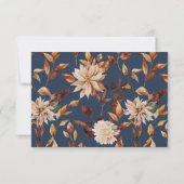 Elegante Navy Herbstlaubs floral RSVP Card (Rückseite)