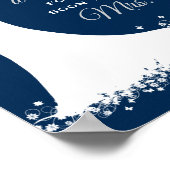 Elegante Navy Hochzeitsgown Brautparty Advice Poster (Ecke)
