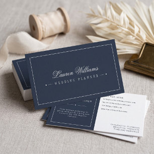 Elegante Navy-Hochzeitsplaner Visitenkarte
