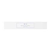 Elegante Navy-Initialen Einladungsbanderole (Flach)