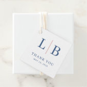 Elegante Navy-Initialen mit roter Linie Geschenkanhänger (Beispiel)