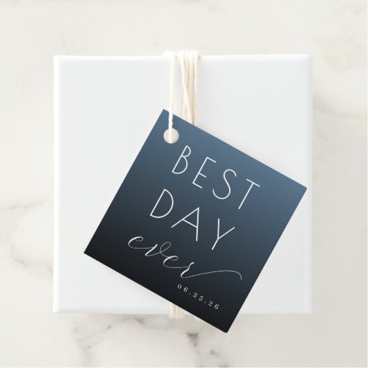 Elegante Navy Kalligrafie Geschenkanhänger (Beispiel)