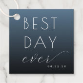Elegante Navy Kalligrafie Geschenkanhänger (Vorderseite)