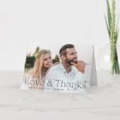 Elegante Navy Liebe und Dankeschön Hochzeitsstift Dankeskarte (Vorderseite)