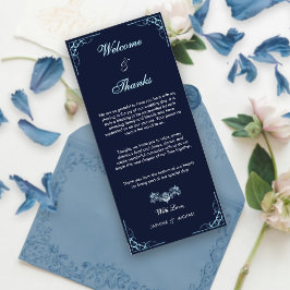 Elegante Navy & Light Blue Script Herzlichen Dank