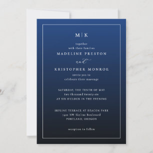 Elegante Navy-Minimalismus-Einladungen Einladung