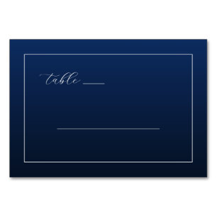 Elegante Navy-Minimalistische Tischkarte Tischnummer