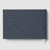 Elegante Navy mit Punkten Gästebuch (Rückseite)