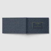 Elegante Navy mit Punkten Gästebuch (Voll)